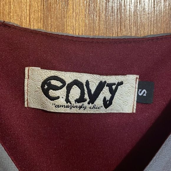 •ENVY•SHEER RED WINE/SMOKE GRAY SPAGHETTI STRAP ROMPER IN SIZE SMALL (NWOT) - Picture 3 of 9